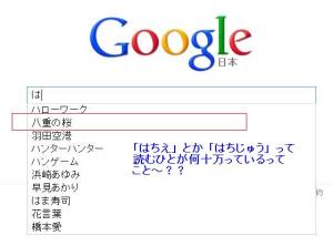日本人の漢字力は大丈夫か？ Google検索の「は」